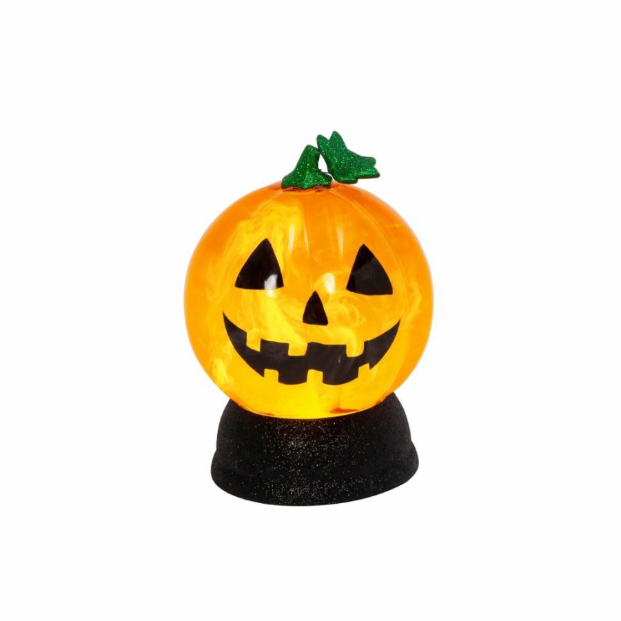 Home Goods & Toys * | Gerson International 7 In. Lighted Orange Jack-O-Lantern Battery Operated Smoky Spinning Water Globe, 2548730Ec