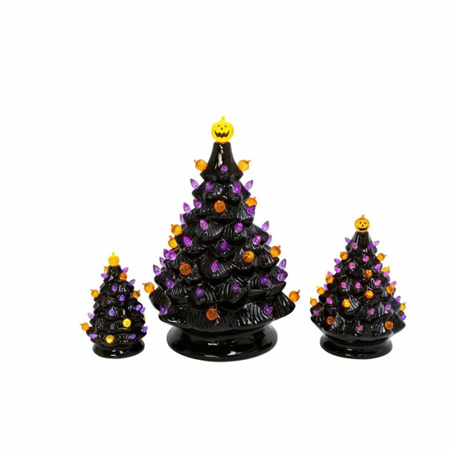 Home Goods & Toys * | Gerson International Battery Operated Lighted Dolomite Halloween Trees With Sound, Set Of 3, 2551760Ec