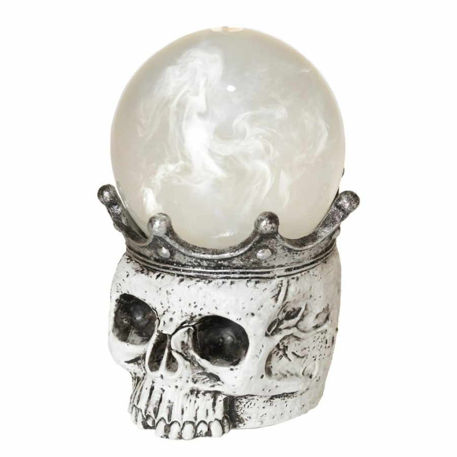 Home Goods & Toys * | Gerson International 7.5 In. Battery Operated Lighted Spinning Smoky Water Globe Skull With Timer, 2535750Ec