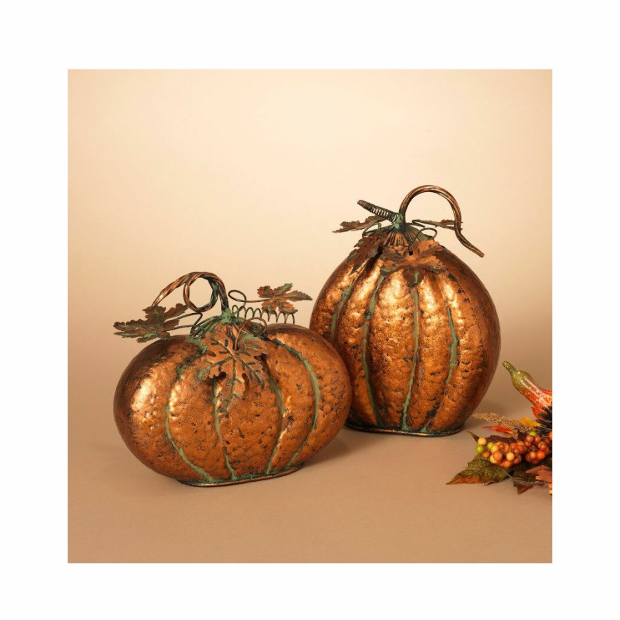 Home Goods & Toys * | Gerson International Metal Harvest Pumpkins, Set Of 2, 2426400Ec