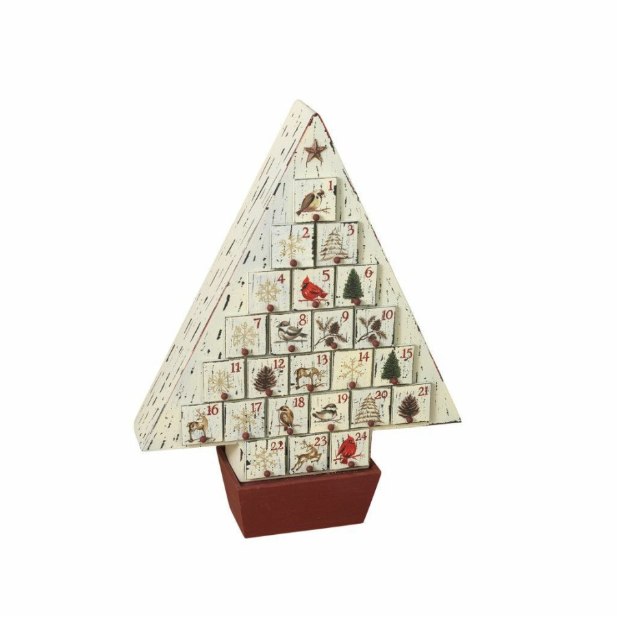 Home Goods & Toys * | Gerson International 17.5 In. Rustic Wooden Christmas Tree Advent Calendar, 2005360Ec