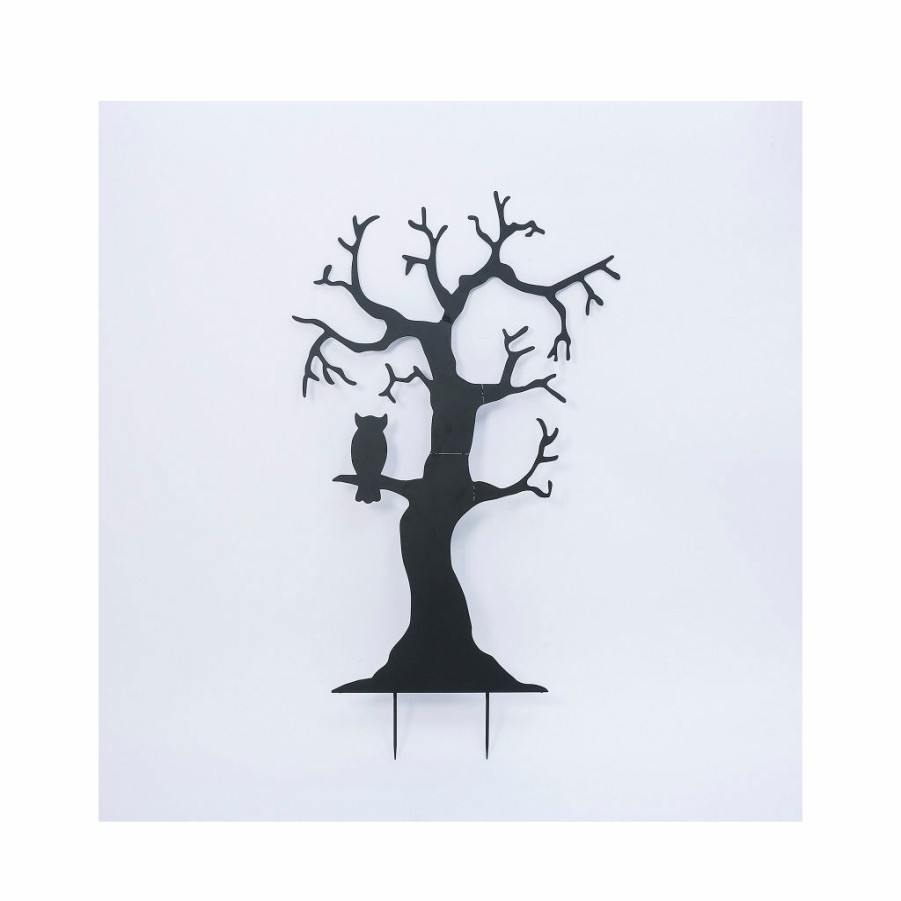 Home Goods & Toys * | Gerson International 72.5 In. Metal Tree Silhouette Yard Stake With Owl Feature, 2495780Ec