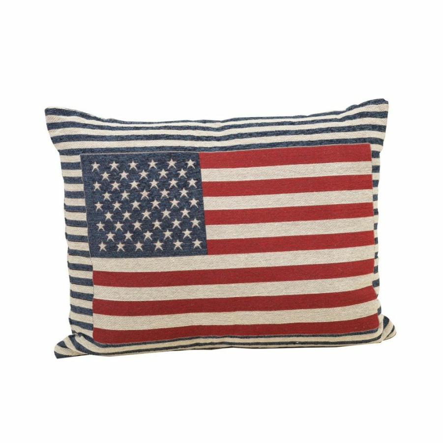 Outdoor Living * | Gerson International 24 In. L Patriotic Flag Throw Pillow, 2255640Ec