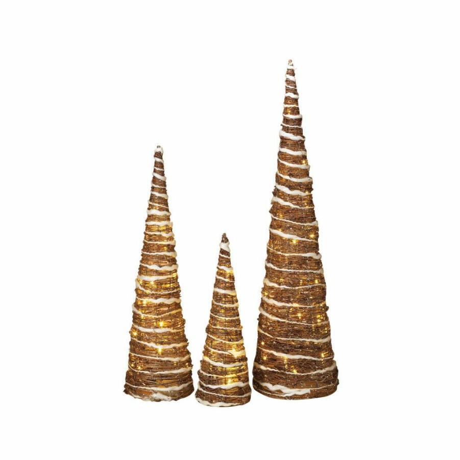 Home Goods & Toys * | Gerson International Nested Champagne Artificial Trees, Set Of 3, 2145530Ec