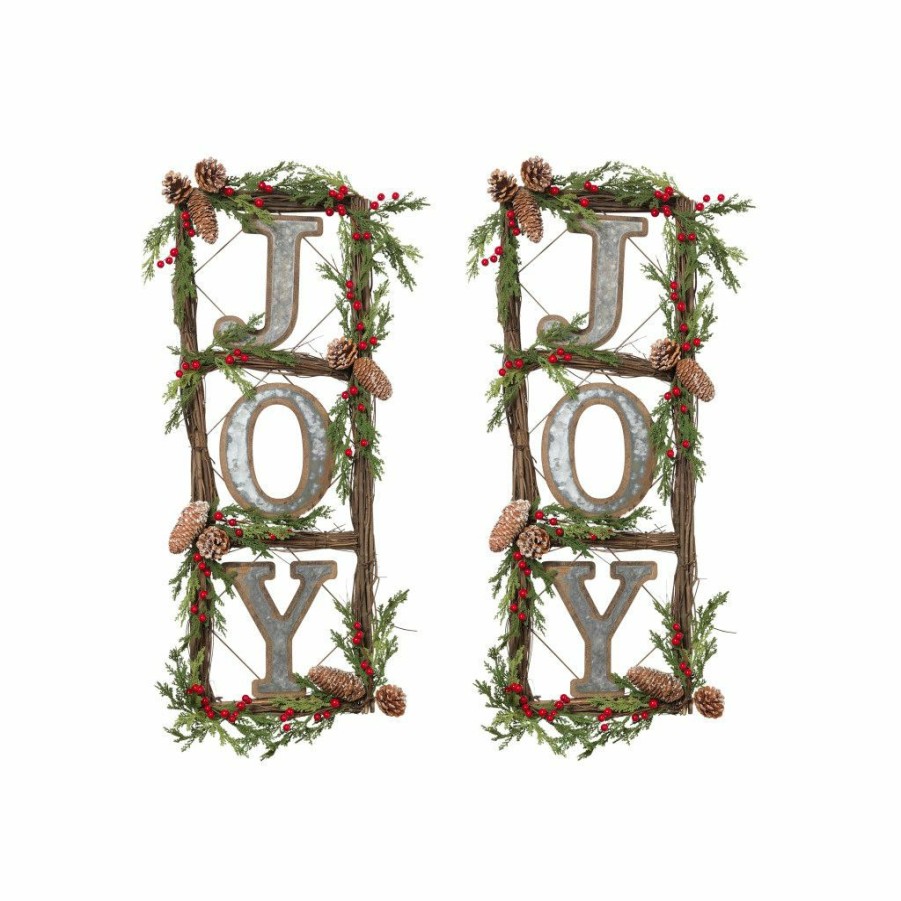 Home Goods & Toys * | Gerson International 35 In. Natural Twig Wreaths, Set Of 2, 2361000Ec